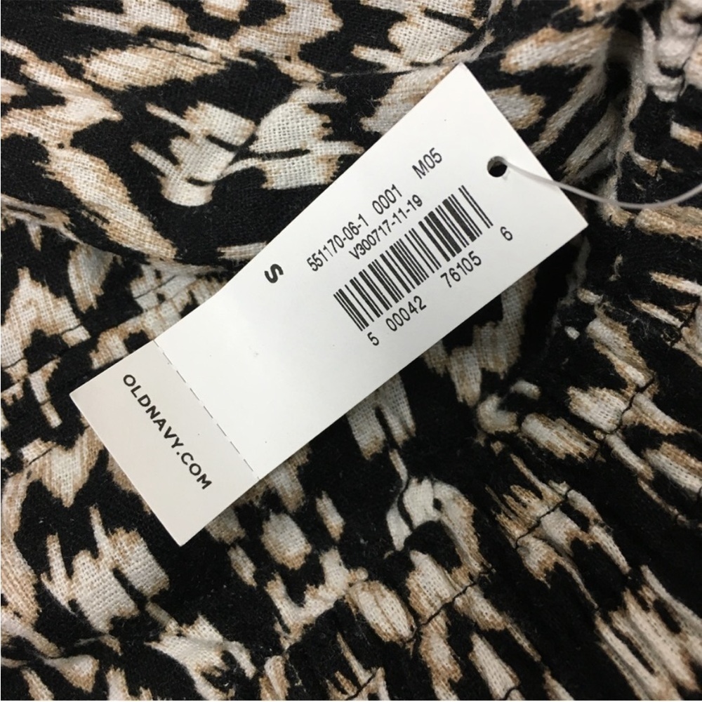 OLD NAVY Linen Blend Shorts Pull On Drawstring Ikat Print Neutral Size Small NWT - Picture 5 of 9